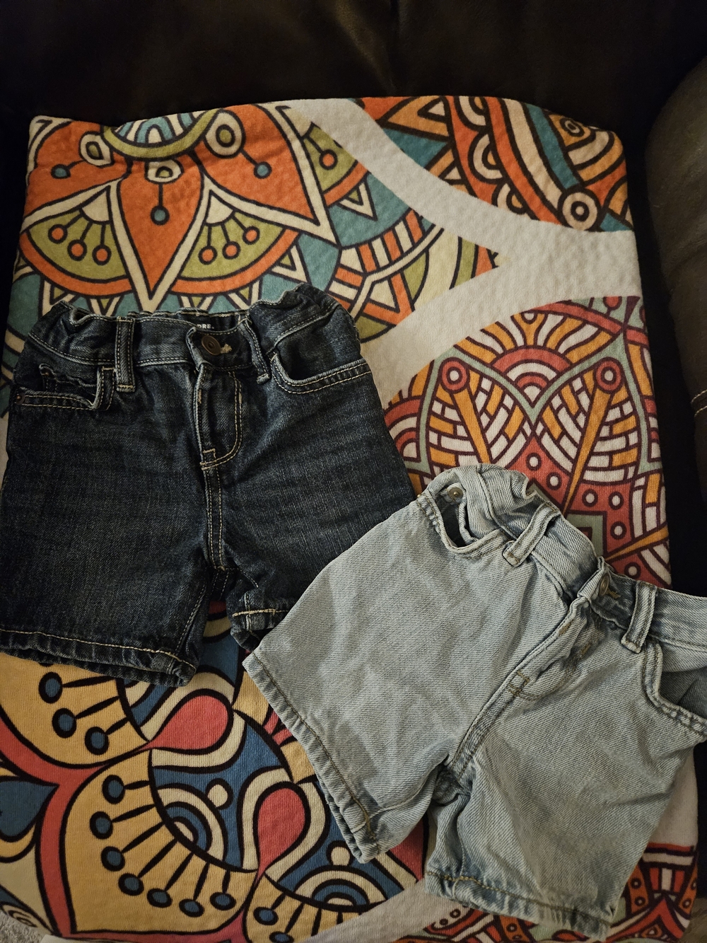 The Children's Place Denim Shorts - Dark Blue & Light Blue